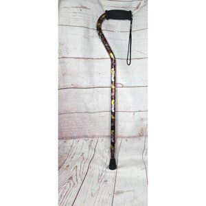 Floral Adjustable Foam Grip Rubber Bottom Metal Walking Cane